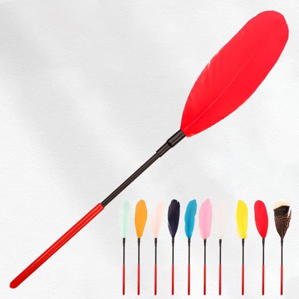 Fjer Kilder Erotisk Pisk Flogger Bondage Drillepind White