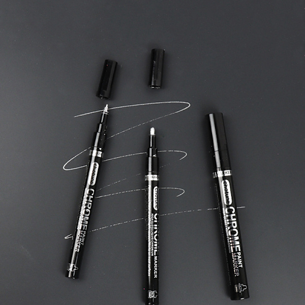 Chrome Mirror Reflekterende Marker Sølv Marker Liquid Pen Craftw 1mm