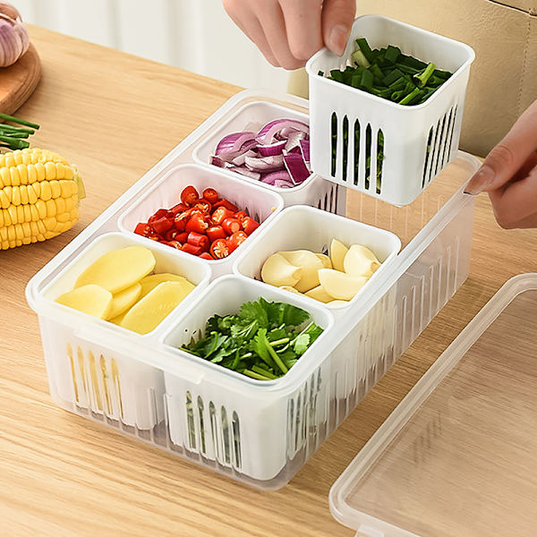 Scallion Storage Box Kotitalouksien Scallion Ginger Valkosipulin säilytysaine Transparent