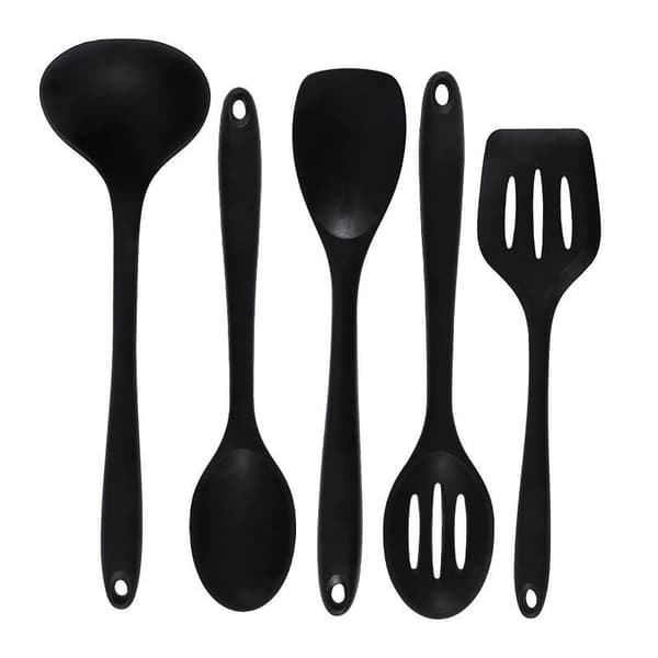 5 stk. silikone køkkenredskabssæt med non-stick pander silikone Red