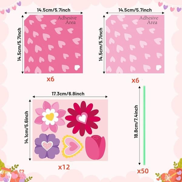 6/12 stk. blomsterbuket håndværkssæt Lærernes Dag Mors Dag Blomst 12sets