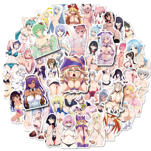 50 st Anime Sexiga tjejer Stickers Laptop Gitarr