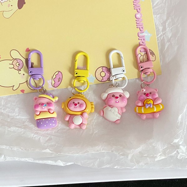 e Loopy nøglering Beaver Snow White Doll Pendant Nøglering Charms C