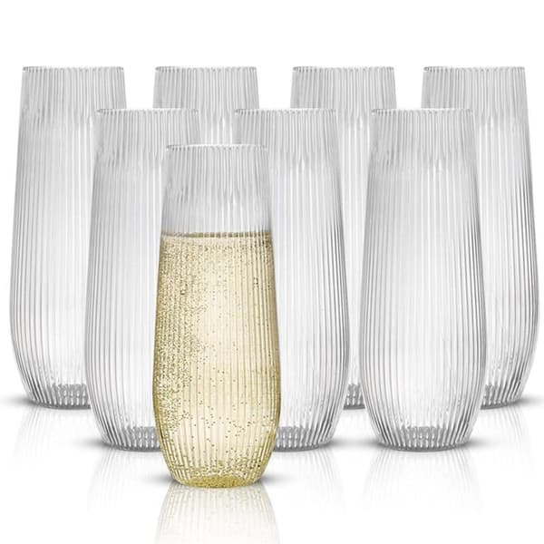 Ribbade Stamlösa Vinglas Plast Klar Bröllopsfest BBQ Dr Clear 1PCS
