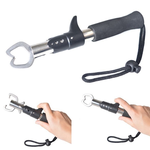 Bärbar fiskegripare i rostfritt stål Fish Lip Grip Handtag C black B