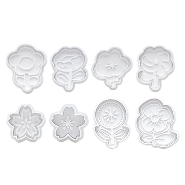 4 st/set 3D Blomstermönster Plastkexform DIY Kökstårta A
