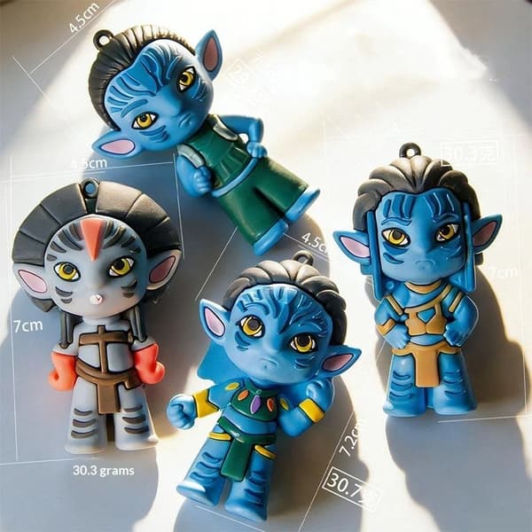 Anime nyckelring e tecknad 3D silikonfigur docka nyckelring ryggsäck A4