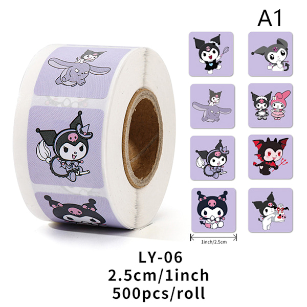 Rulla 500 kappaletta sarjakuvateippitarroja Sanrio tarroja K A1
