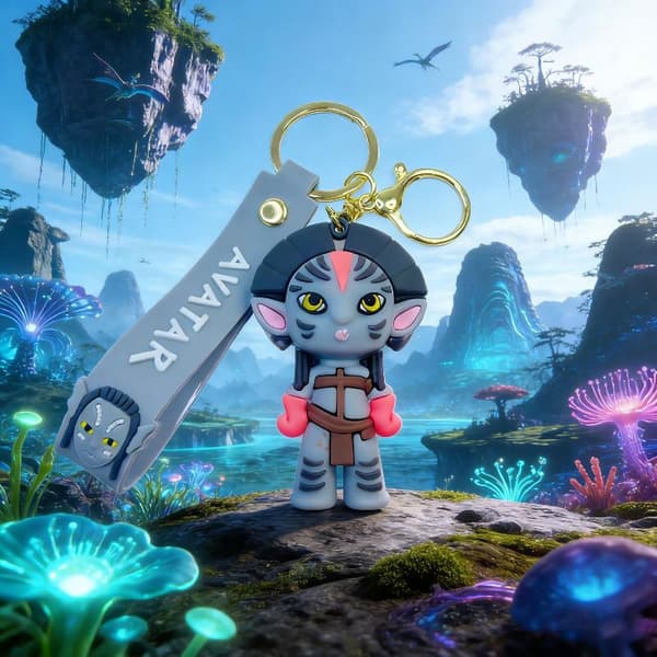 Anime-avaimenperä e Cartoon 3D -silikonihahmonukkeavainnippu reppuun A3