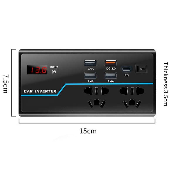 1 stk G9 Voltmeter Inverter Bil Strømkonverter 200W DC12V/24V T Chinese G9