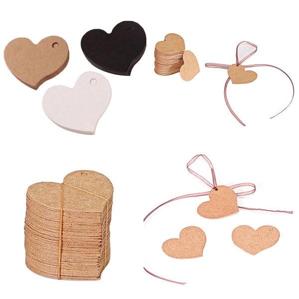 Sidehul Papir Craft Tags Kort Fest favor DIY Leather
