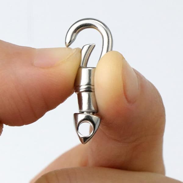 1PC Nøglering i rustfrit stål med karabinhage S 23mm