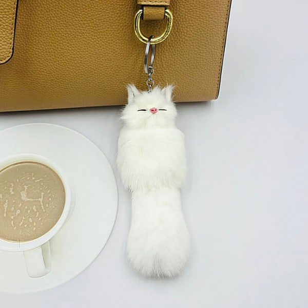 Nøkkelring Bilanheng Little Fox Pendant Ny plysj kreativ gave White