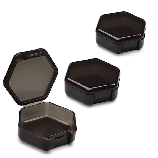3st Liten Pill Box Daglig Mini Pill Organizer Bärbar för Purs Black