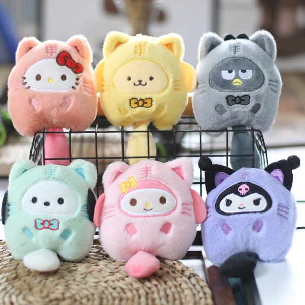 Sanrio Kuromi Plysj Animal Keychain Little Tiger Kuromi Melody White 10cm