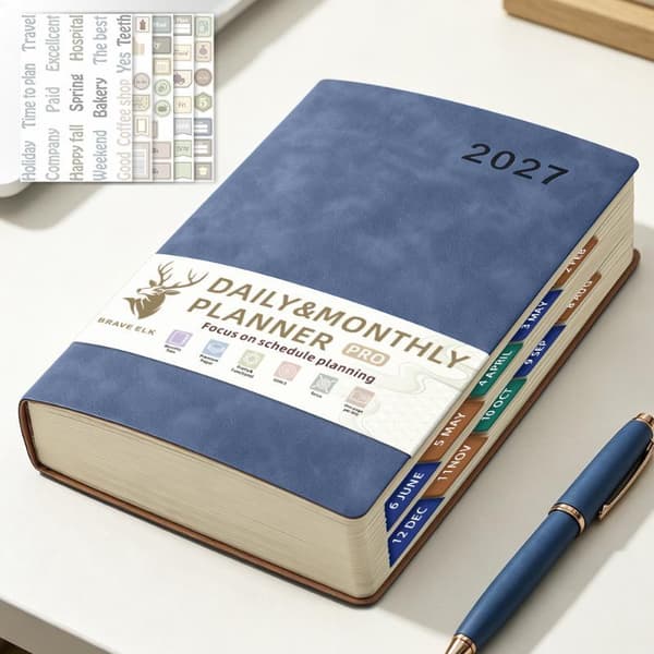 Engelsk 2027 Schema Planerare Anteckningsblock Effektivitet A5 Agenda Plan A9
