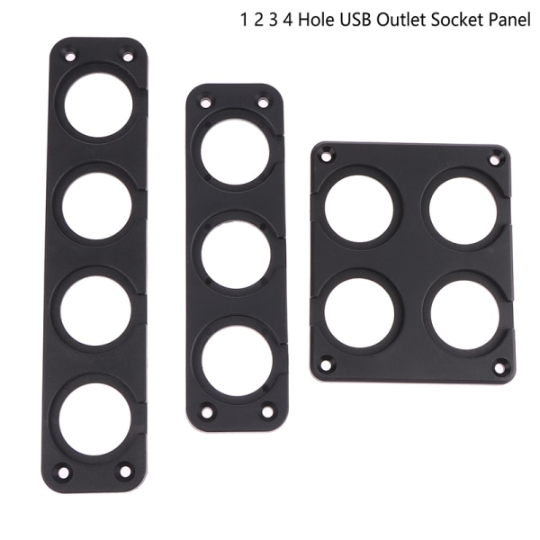 1/2/3/4 hål USB uttag Panel Svart ABS-hus Hållare K A3