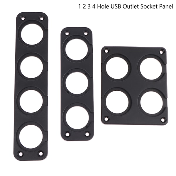 1/2/3/4 hull USB-uttak Panel Sort ABS-husholder K A3