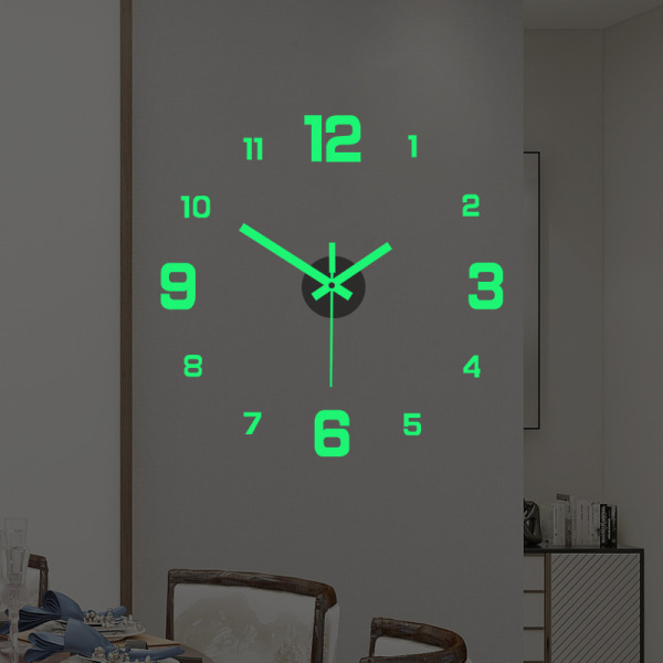 DIY-seinäkello kotitoimistoon Kehyksetön moderni 3D-seinäkello Red