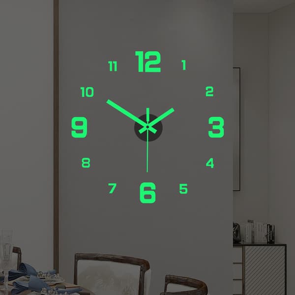 Gör-det-självväggklocka för hemmakontor Ramlös Modern 3D väggtyst Green