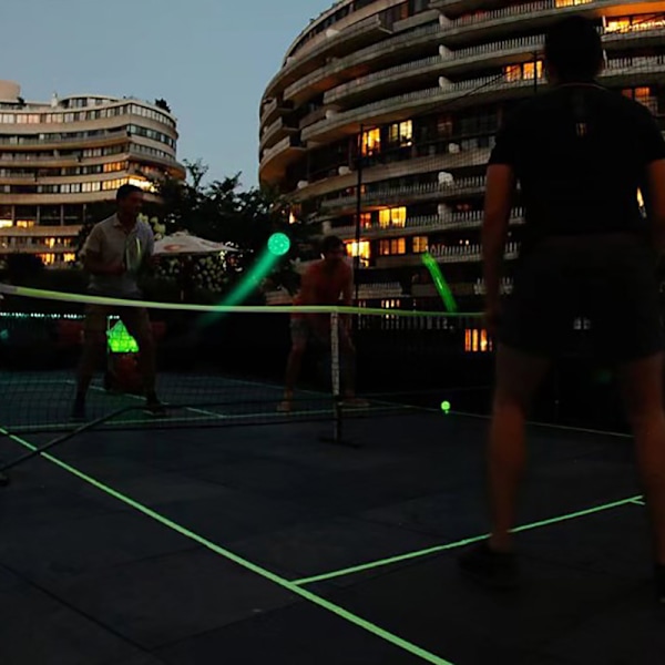 Luminous Pickleball Slitstarkt Nattljus Utomhustävling Bild Green