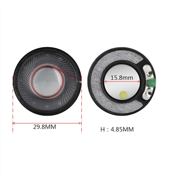 30 mm kuulokeohjain Hi-Fi-kaiutinyksikkö 32 ohm kuulokekaiutin