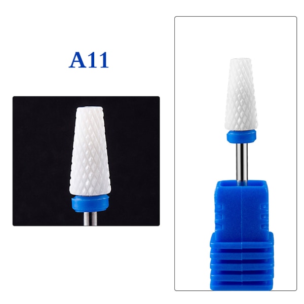 1 STK Keramisk Tungsten Nail Drill Bits Fil for elektrisk manikyr A11