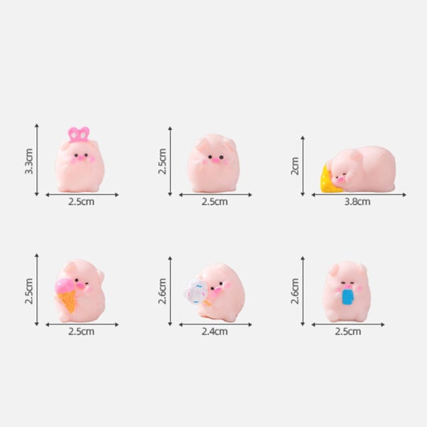 Mini e Funny Pig Figur Car Dashboard Ornament Desktop Resin Cr 4