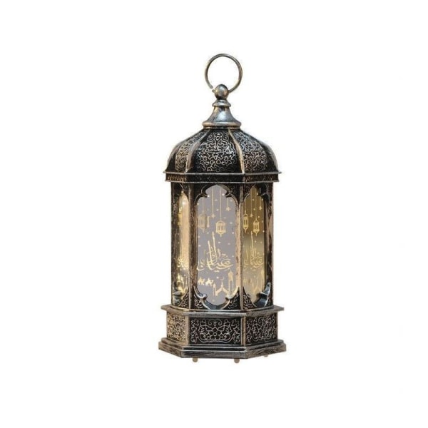 Eid Mubarak LED Wind Lantern Ornament Islam Muslim Party Decora silver