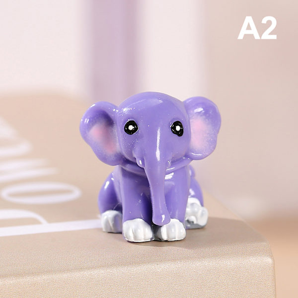 Elephant Figurine Decor Mini ruukkupuutarhaeläinpatsas Miniat A2