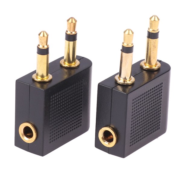 2kpl Kannettavat Aviation Headset Conversion Plug Plane Seat Headp