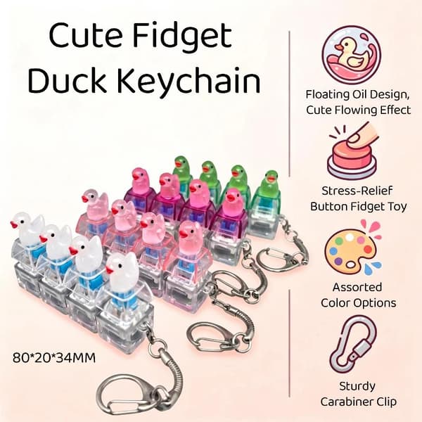 1 kpl hauska ankan avaimenperä lelu 4-näppäimen näppäimistö Fidget-avaimenperä A3