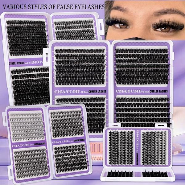 Lashes Cluster DIY fransförlängning blandad bricka kluster ögonfransar E