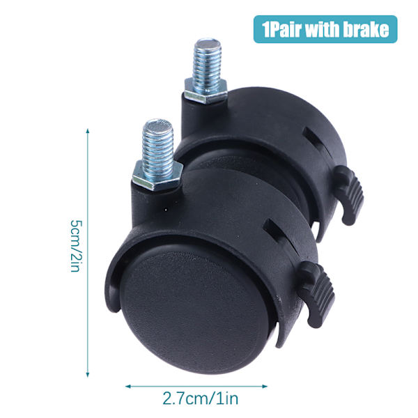 1 Par 1 tum Universal Hjul Svänghjul Roller Rullstol Ca D 1Pair