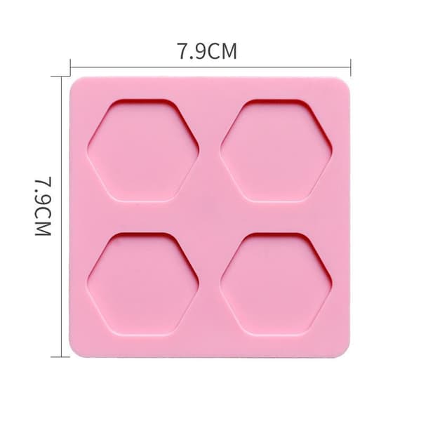 Silikonformpute for voksseglstempel for 25 mm stempelvoksfiks Pink Hexagon