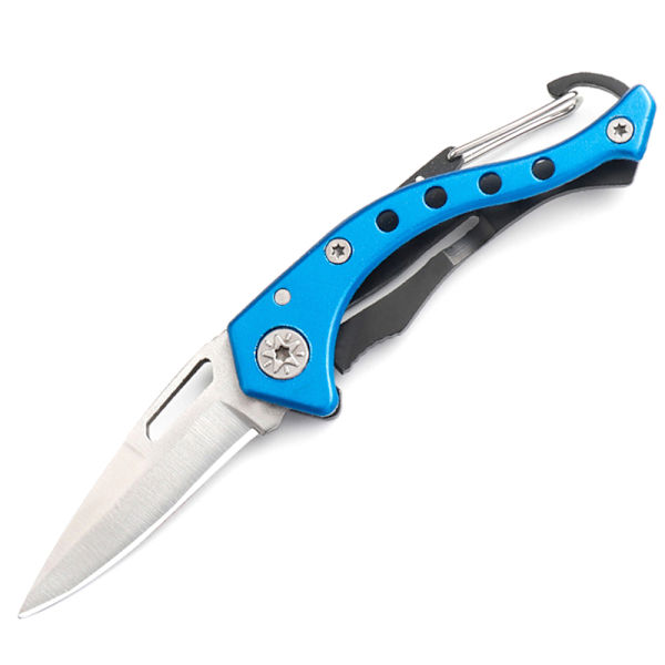 Bärbar Mini Pocket Nyckelring Multifunktion Vikbar Rostfri Blue