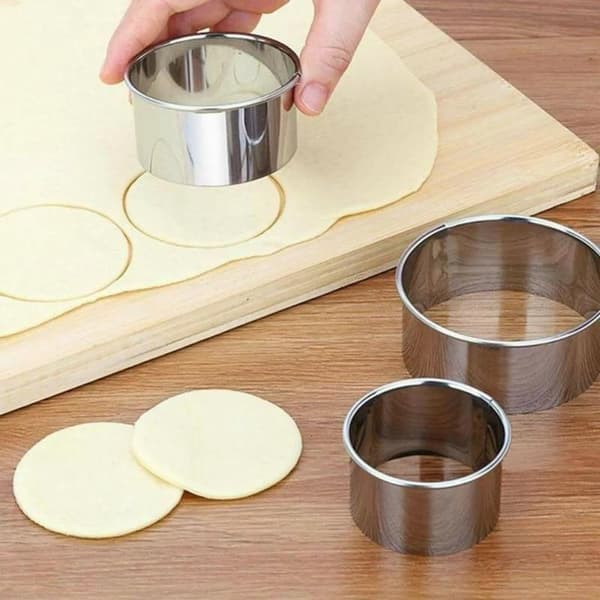 5 stk. rund kiksform i rustfrit stål til dumplingdej