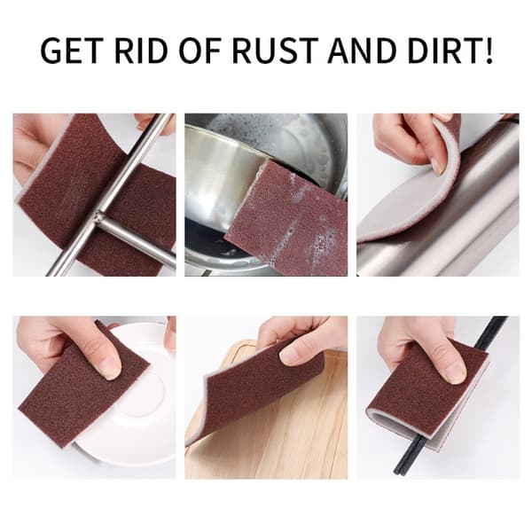 Multifunktionel superrengøringssvamp fjerner rust opvaskegryde Brown 10pcs