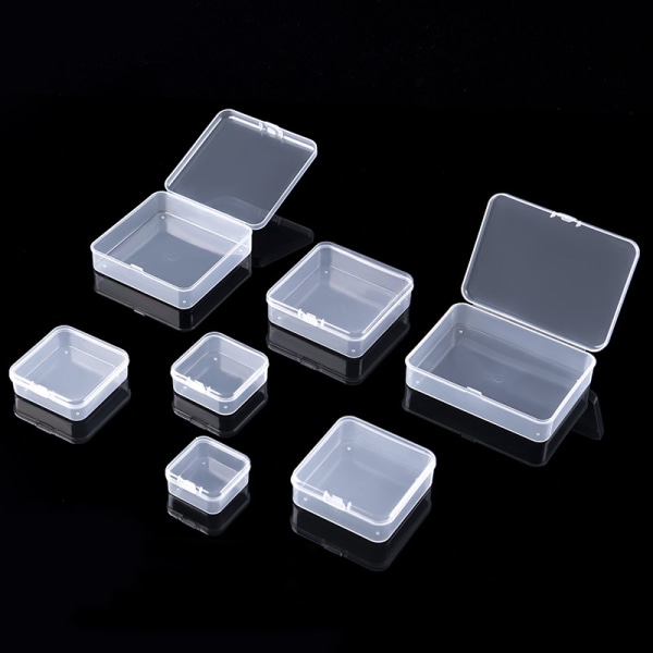 Mini firkantede æsker Klar plast smykker opbevaring sag Container D