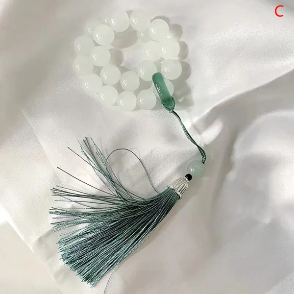 Tupsu rannerengas käsin kierretty helmi Buddhalainen Rosary Riipus helmi Ch C