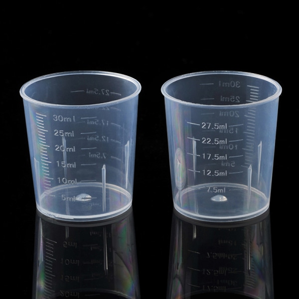 20st 30ml Plast Graduated Mätkopp Vätskebehållare Epo
