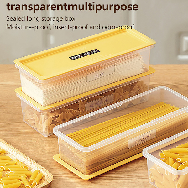 Stapelbar Spaghetti Noodle Pasta Container Box Förvaringsbox Mic White