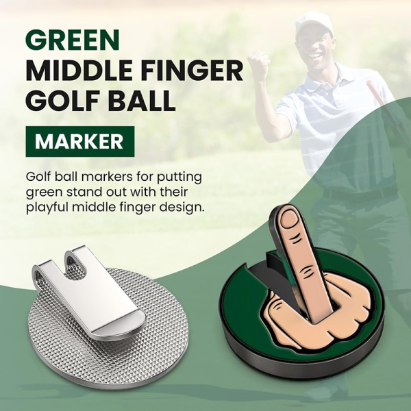 Funny Middle Finger Golf Ball Marker Gaver Metal Aftagelig Golf B