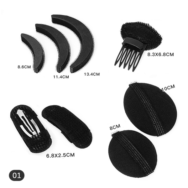 8 Styck/ Set Hår Fluffigt Svamp Hår Bas Styling Insert Verktyg Hår 01