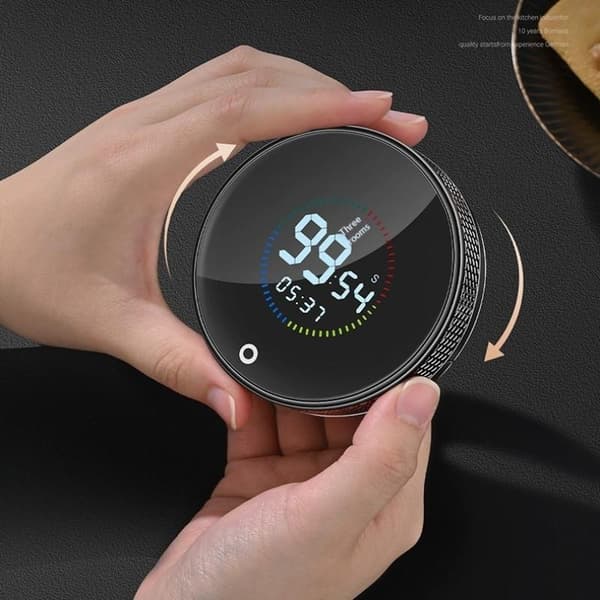 Magnetisk køkkentimer Digital timer Manuel nedtælling Roterende ti A1