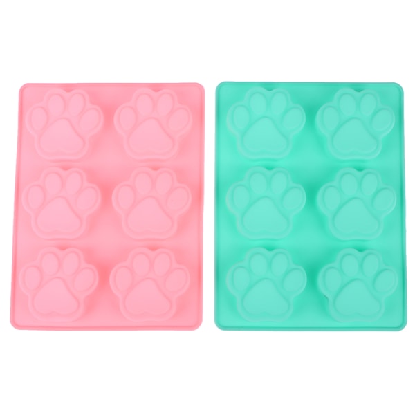 1Pc 6Cavities Dejlig Hund Kat Paw Fondant Kage Silikone Form DIY Pink