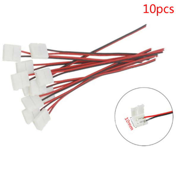 10 Stk 2 Pin Power 8mm 10mm LED Strips Lights Connector Splice 10mm
