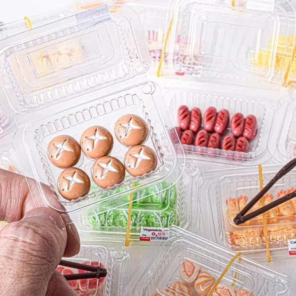 1/3 æske miniature simulation lækre grill-ingredienser T Random 1 Box