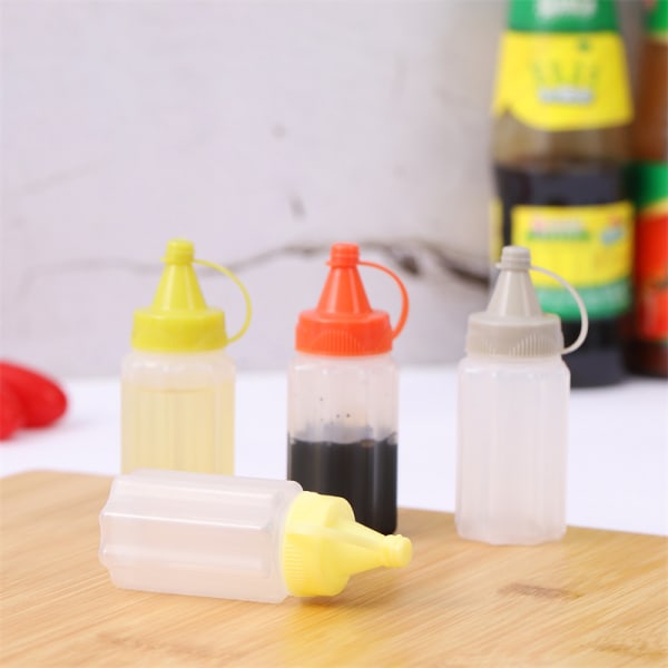 4st Mini plastsåsflaska Kryddlåda Salladsdressing Co Gray 4PCS
