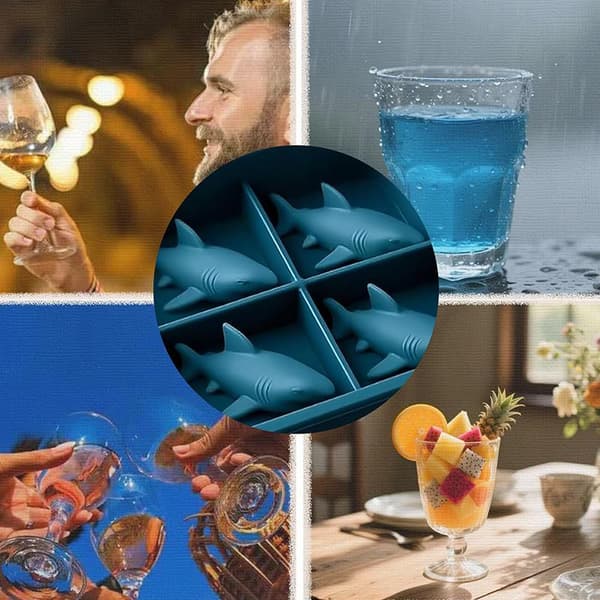 Hajisform Blå Farve 4-Huls Dyreformet Silikoneisform A1